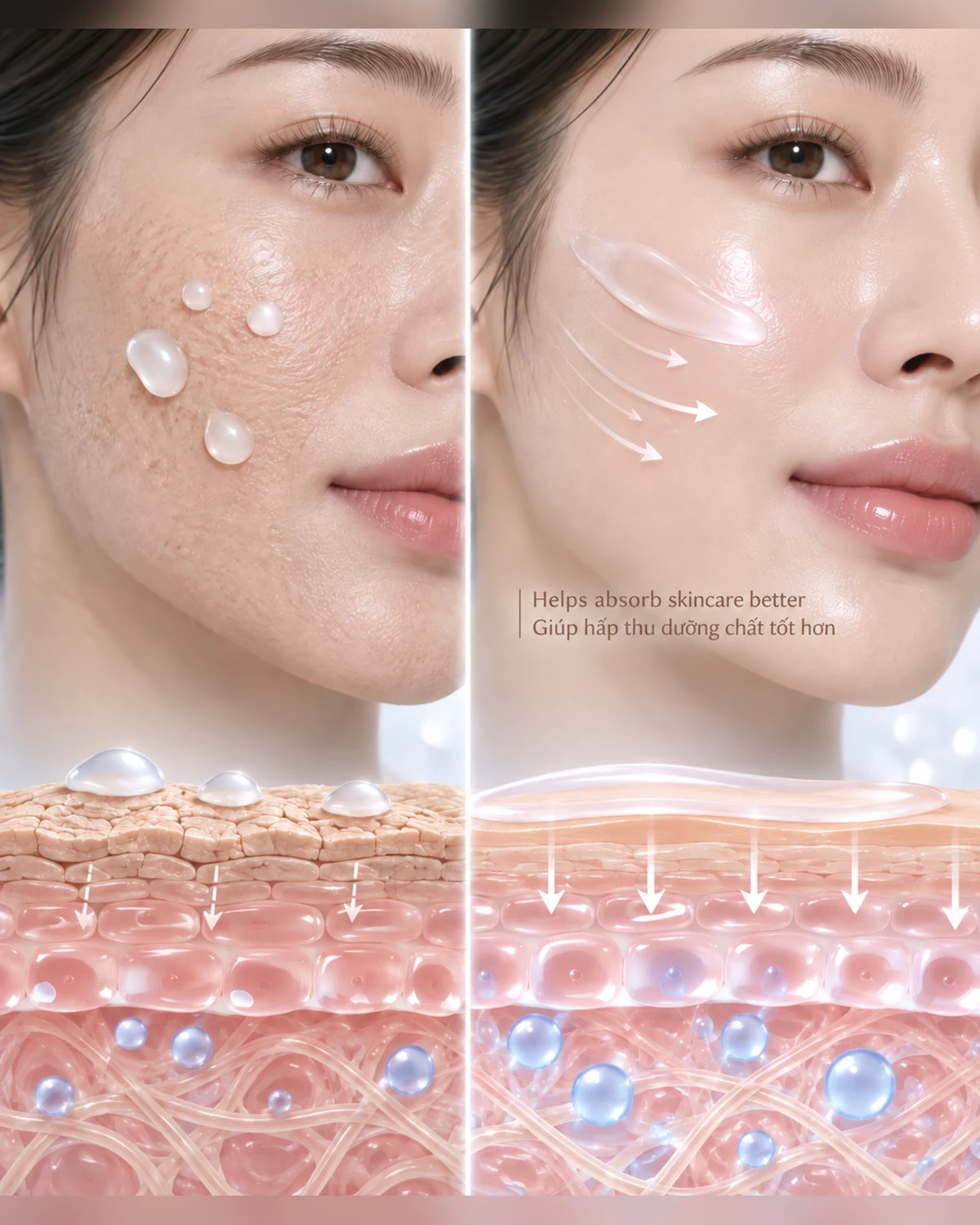 Hydrated skin helps later skincare spread evenly