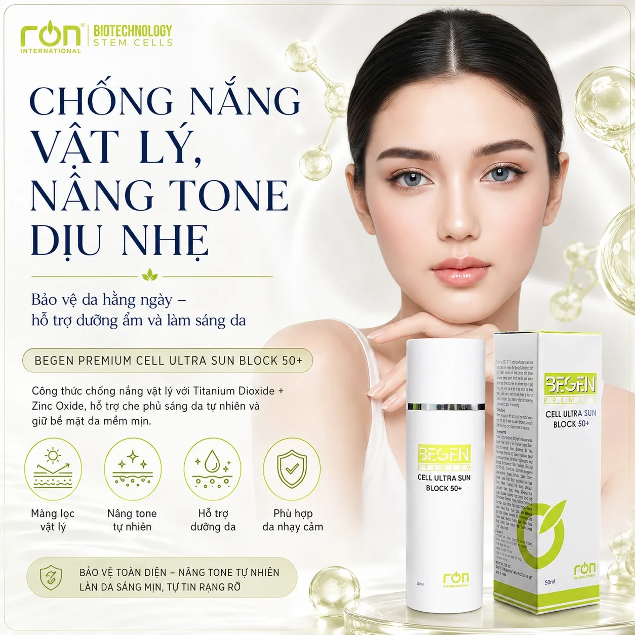 Chống nắng nâng tone dịu nhẹ