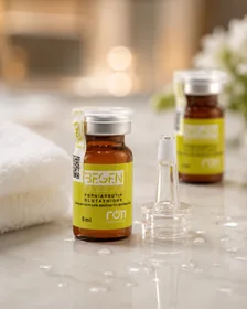 Cận cảnh nhãn lọ BEGEN ENJU STEM CELL · 5 ml/lọ và đầu lấy tinh chất